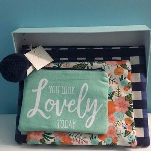 Olive & Hill Canvas Trio Pouch set